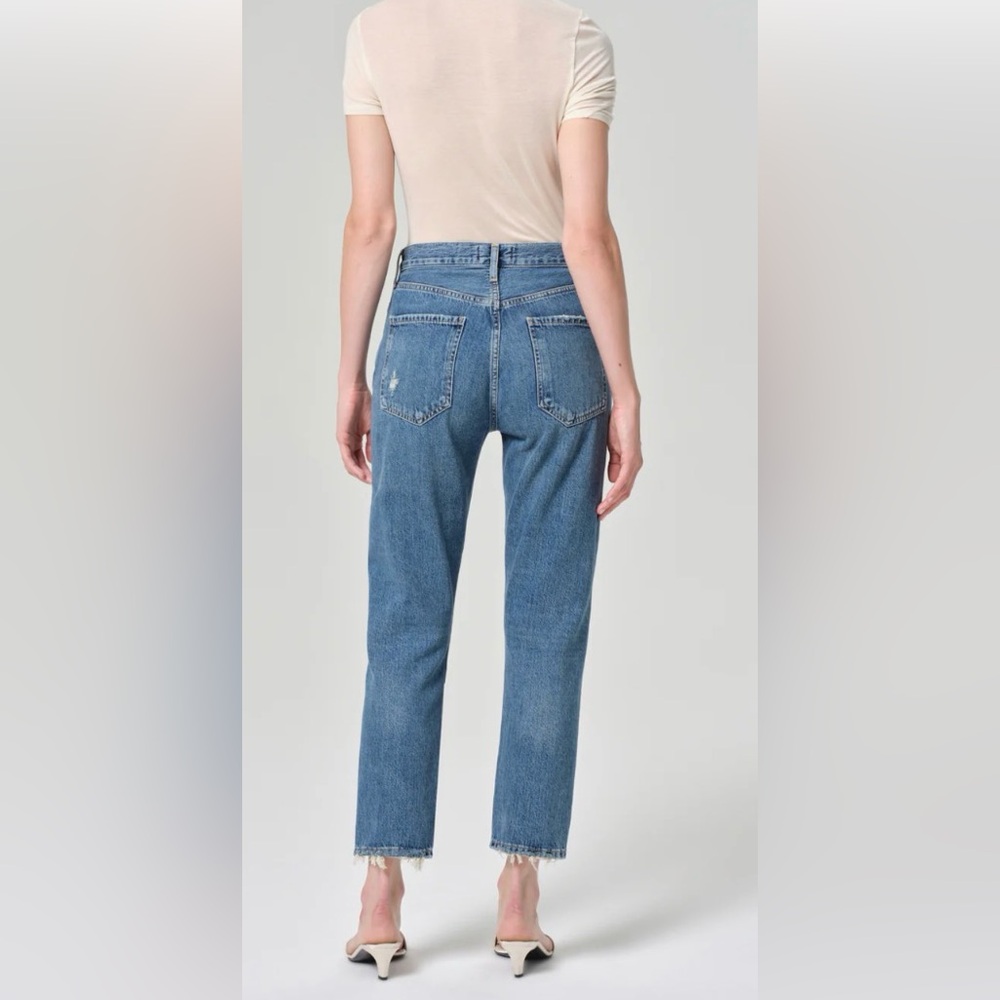 Agolde Riley Straight Crop Buttonfly Jeans Size 23 - Picture 2 of 8